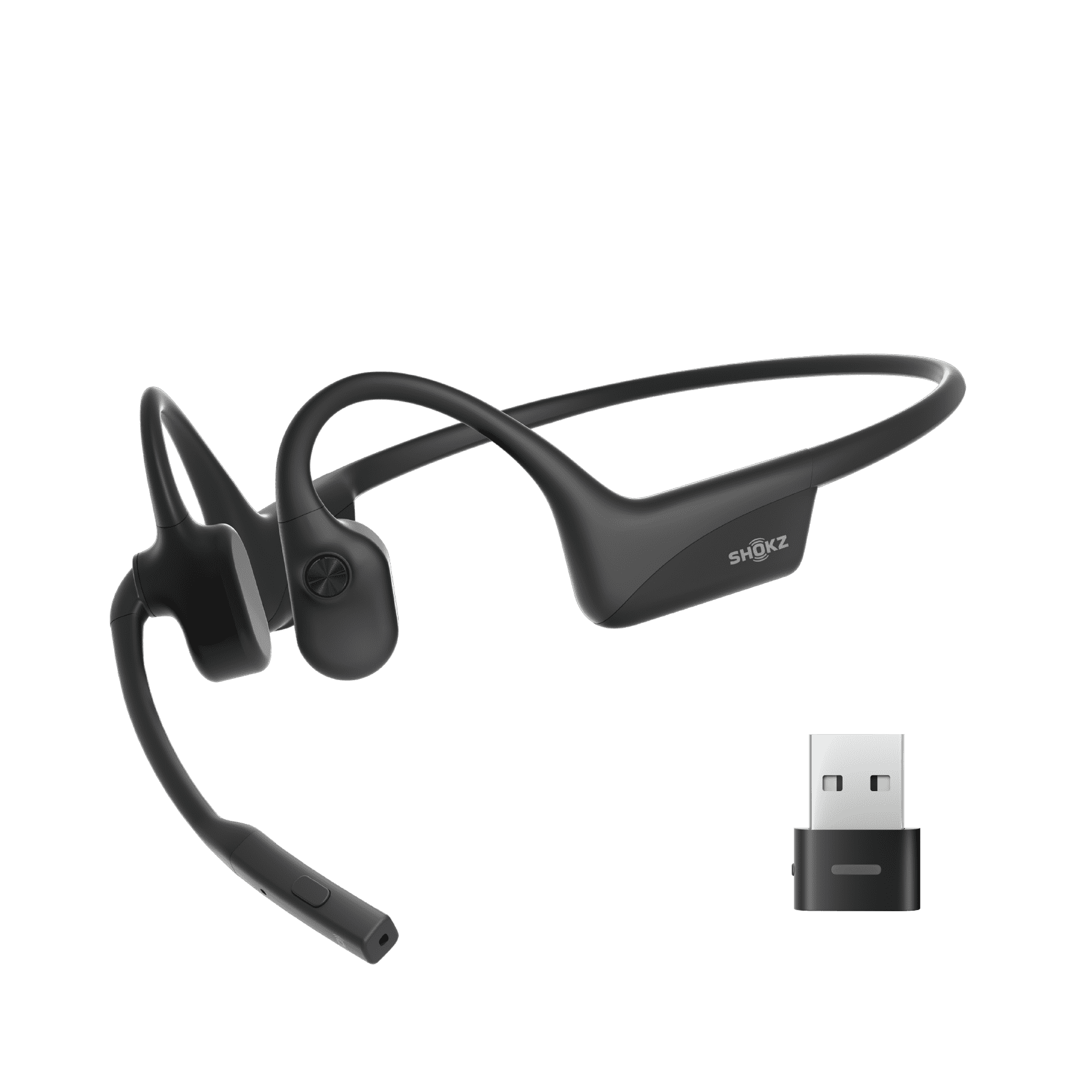 Open-Ear Bone Conduction Headphones with Noise-Canceling Mic | OpenComm2 UC