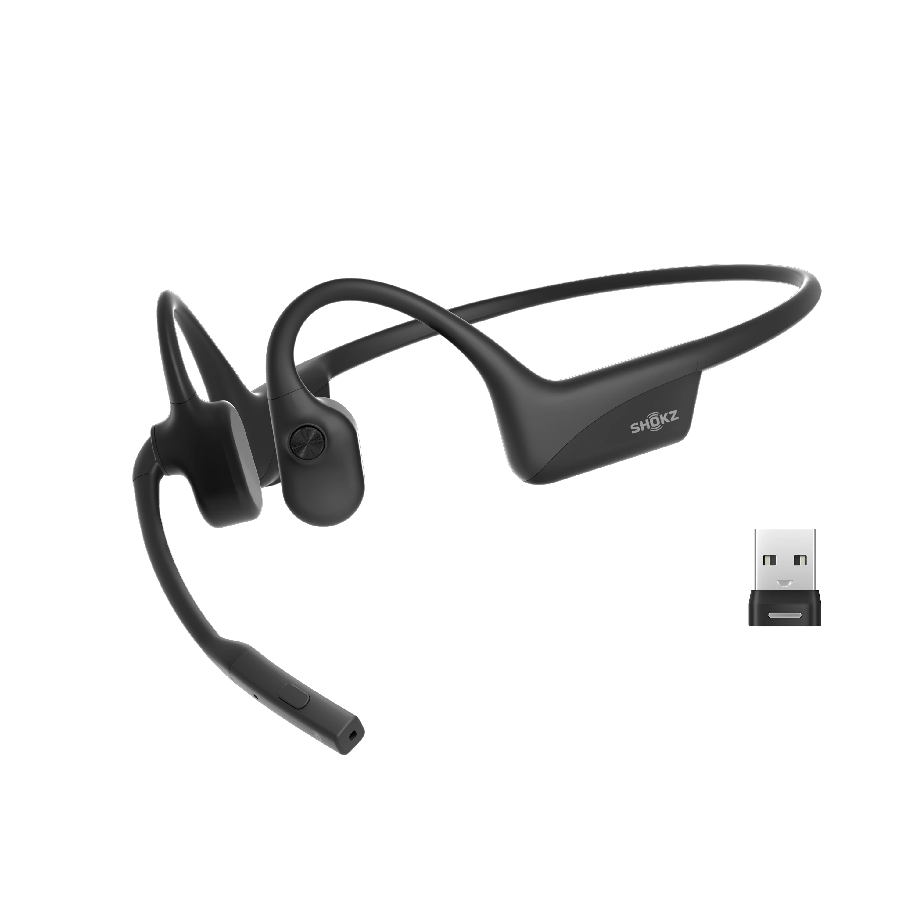 Open-Ear Bone Conduction Headphones with Noise-Canceling Mic | OpenComm2 UC